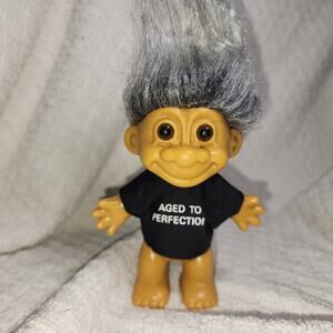 Vintage 90's Russ Troll Doll Figure Aged To Perfection Grey Hair Old Age Elderly